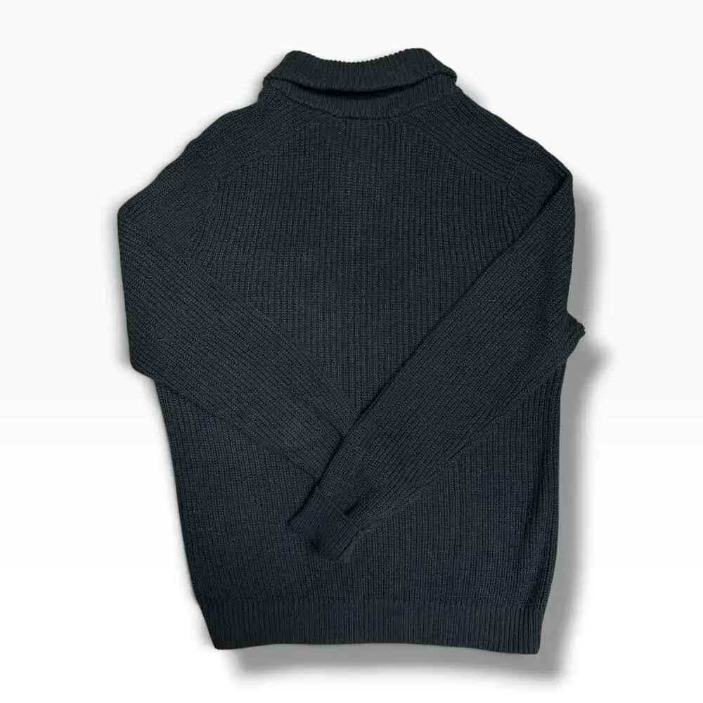 Banana Republic Men’s Shawl Collar Sweater Size L Dark Grey Cotton Wool Blend